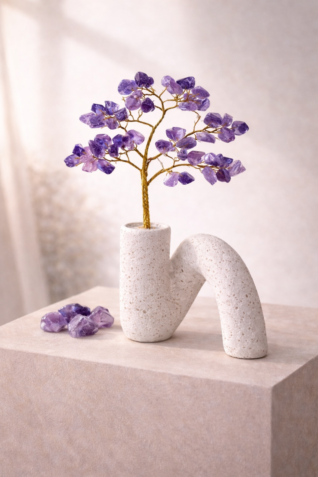 עץ קריסטלים דקורטיבי במבחר אבנים טבעיו