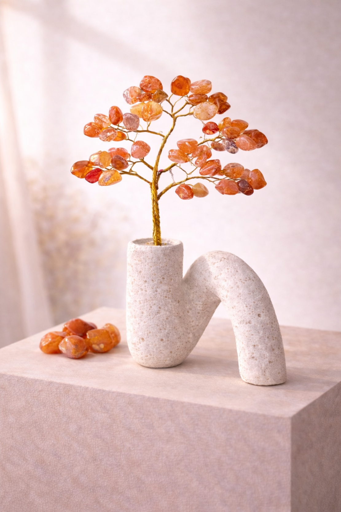 עץ קריסטלים דקורטיבי במבחר אבנים טבעיו