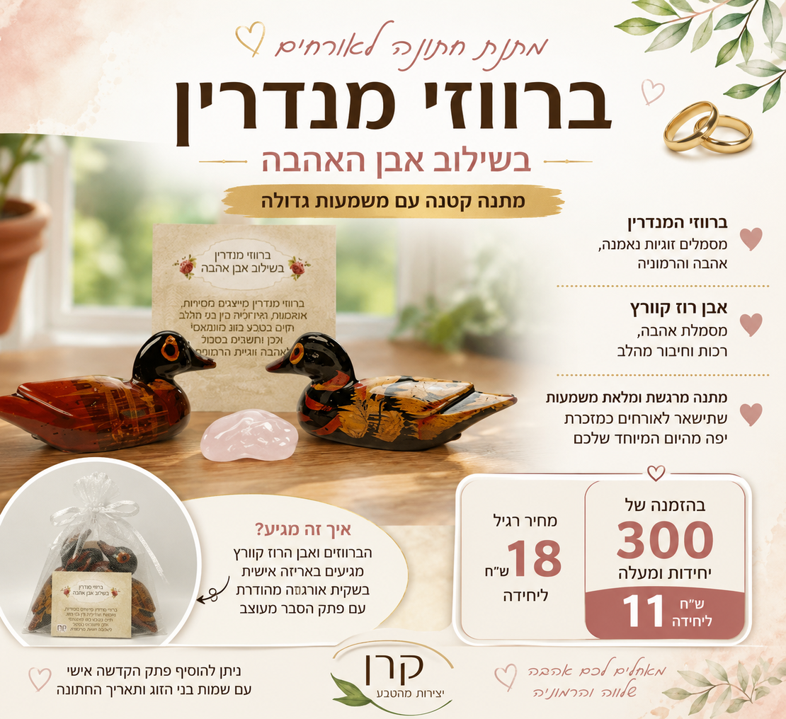 זוג ברווזי מנדרין ואבן אהבה