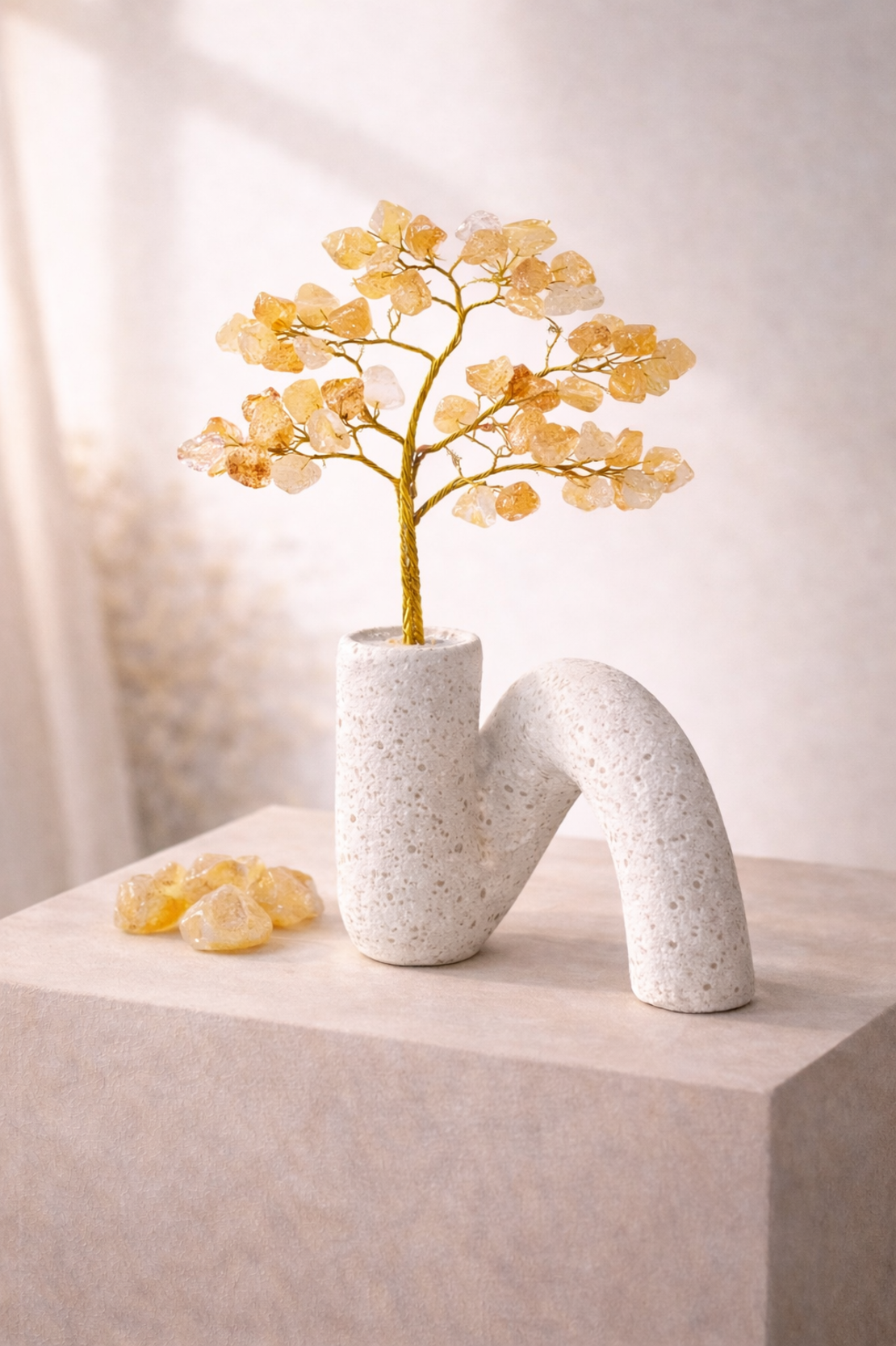 עץ קריסטלים דקורטיבי במבחר אבנים טבעיו