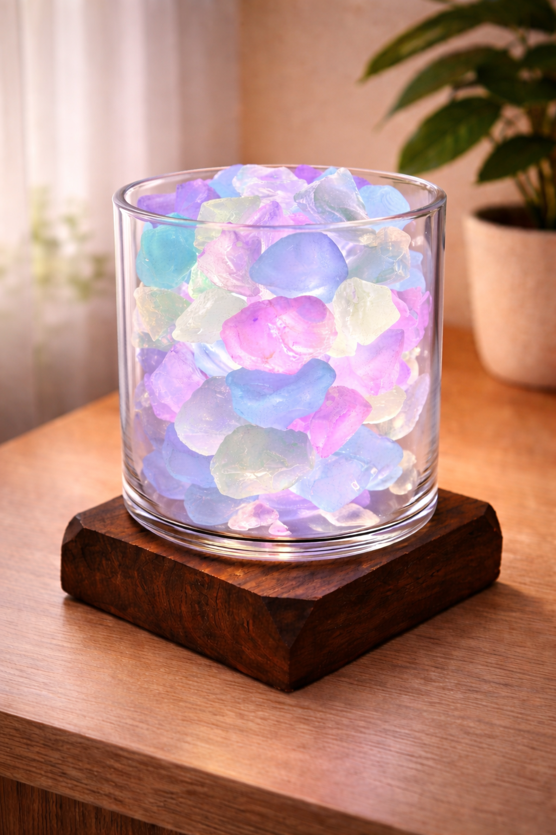 מנורת זכוכית צבעונית מעוצבת