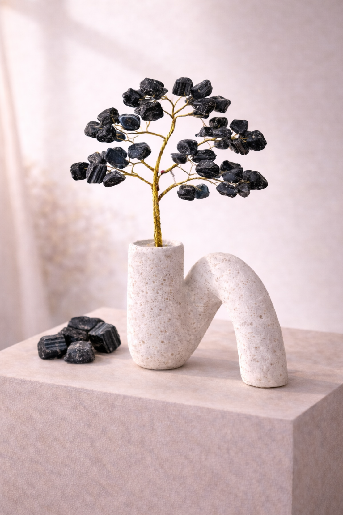 עץ קריסטלים דקורטיבי במבחר אבנים טבעיו