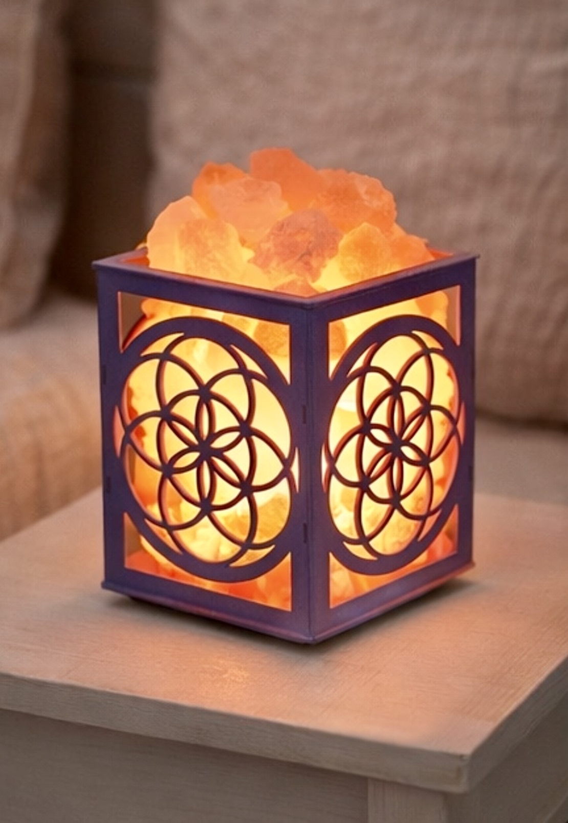 מנורת מלח לייזר פרח החיים