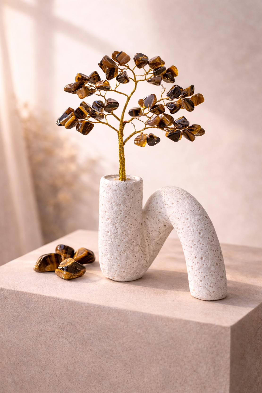 עץ קריסטלים דקורטיבי במבחר אבנים טבעיו