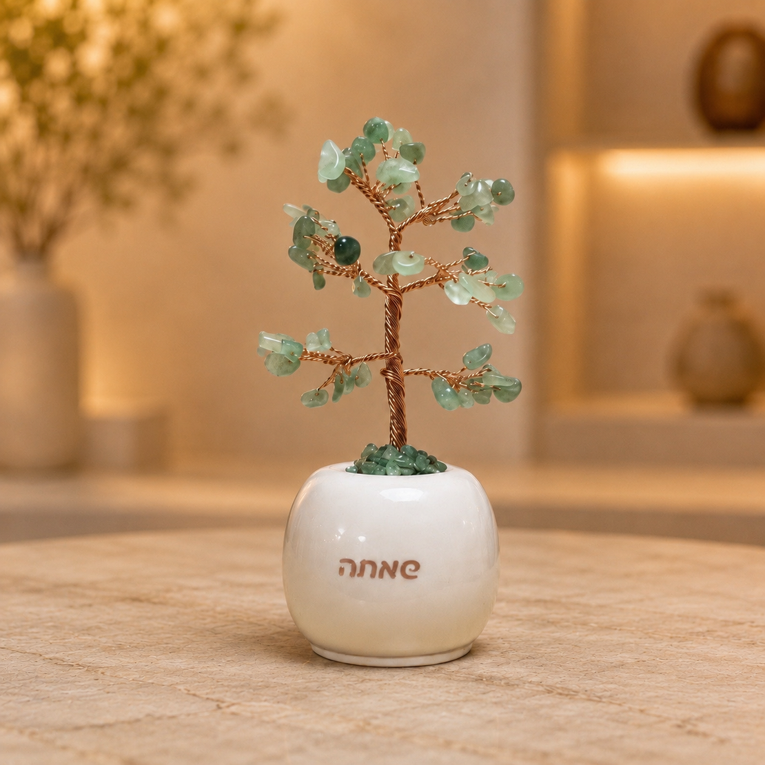 עץ התפוח בשילוב אבני הקריסטל