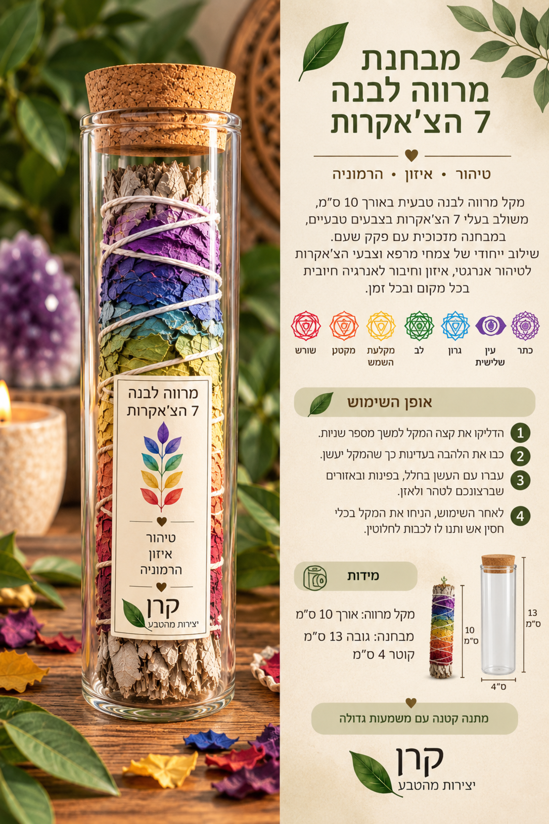 מבחנת מרווה לבנה 7 הצ׳אקרות – טיהור ואיזון