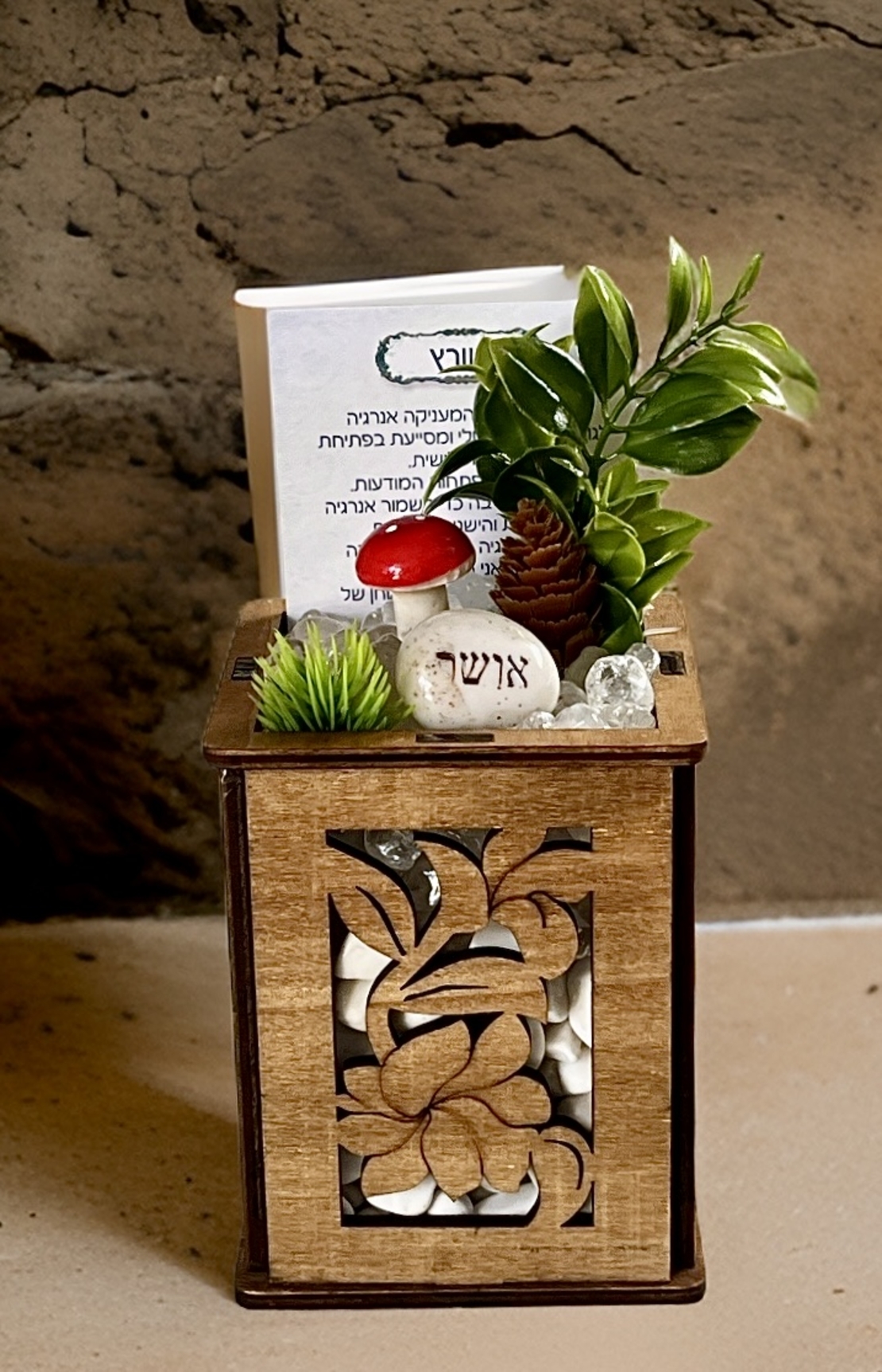 עציץ קריסטל בכלי לייזר קטן