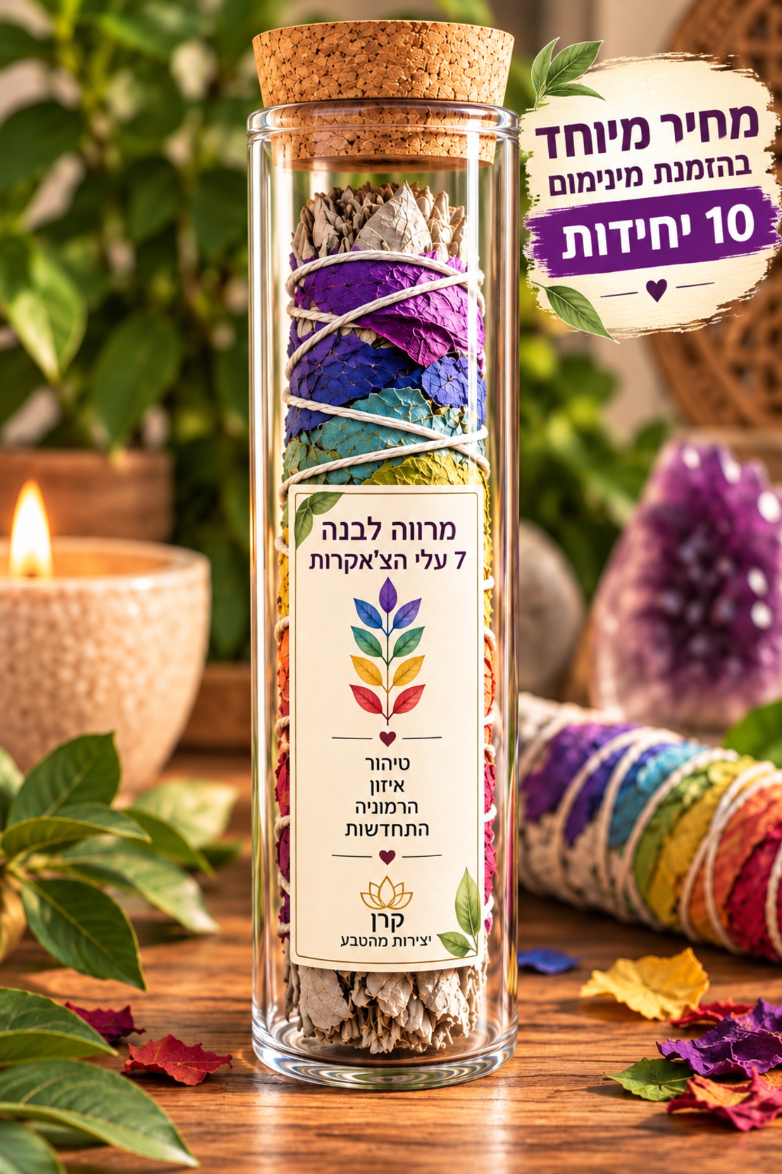 מבחנת מרווה לבנה 7 הצ׳אקרות – טיהור ואיזון