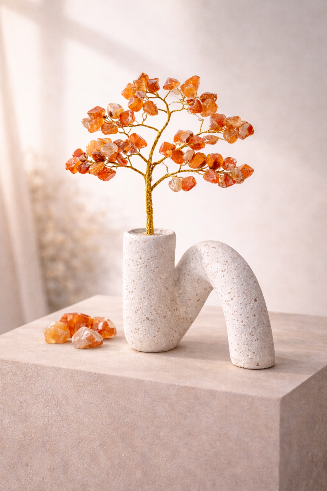 עץ קריסטלים דקורטיבי במבחר אבנים טבעיו