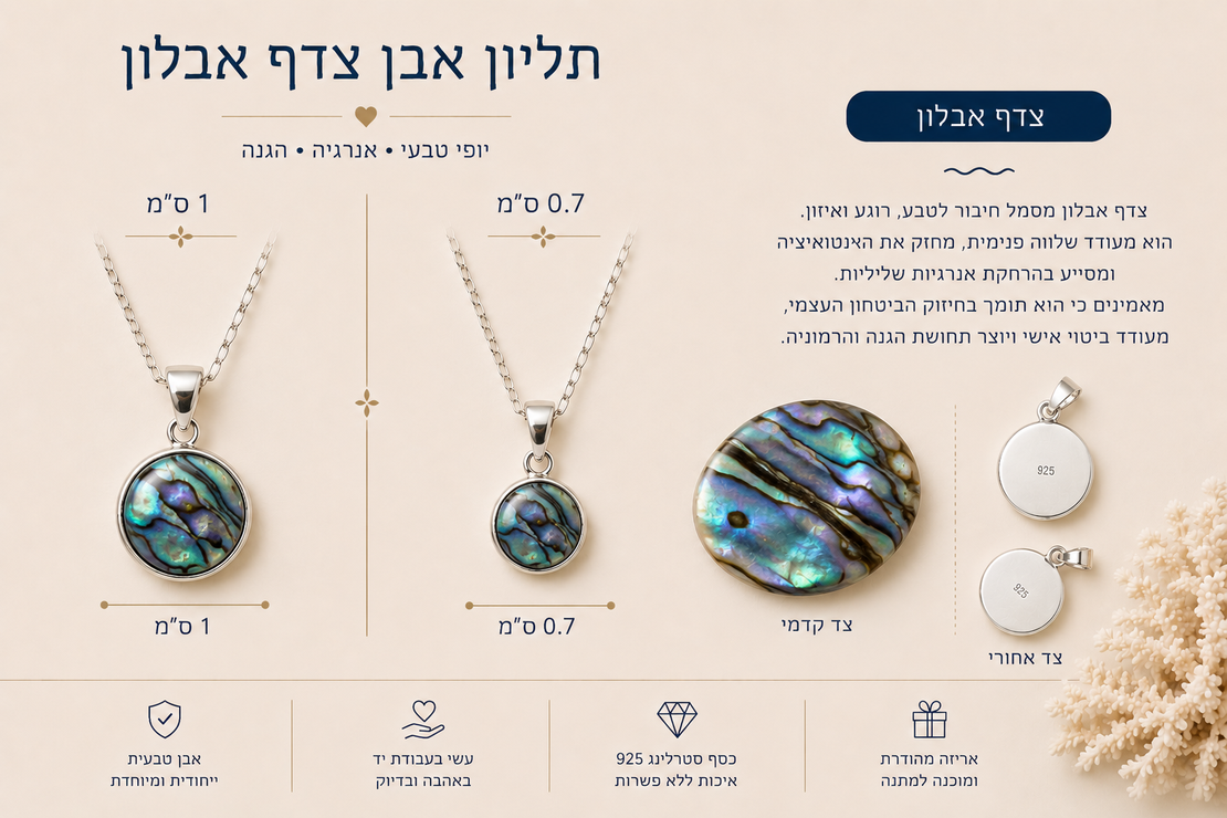 תליוני כסף צדף אבלון