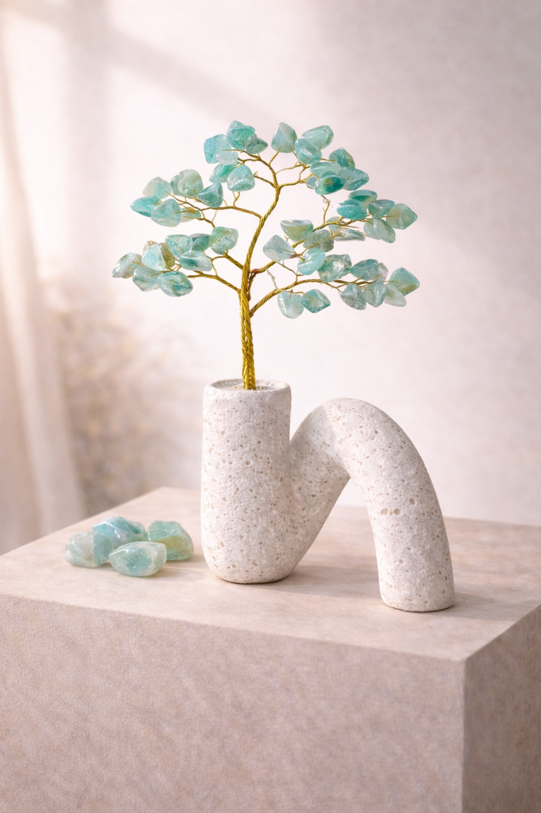 עץ קריסטלים דקורטיבי במבחר אבנים טבעיו