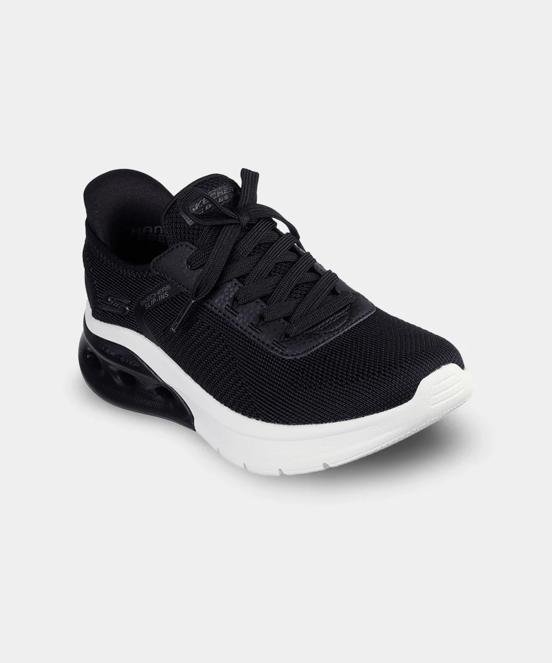 SKECHERS SLIP IN Bobs Arc Waves 2.0 סקצ'רס סליפ אין נשים שחור לבן