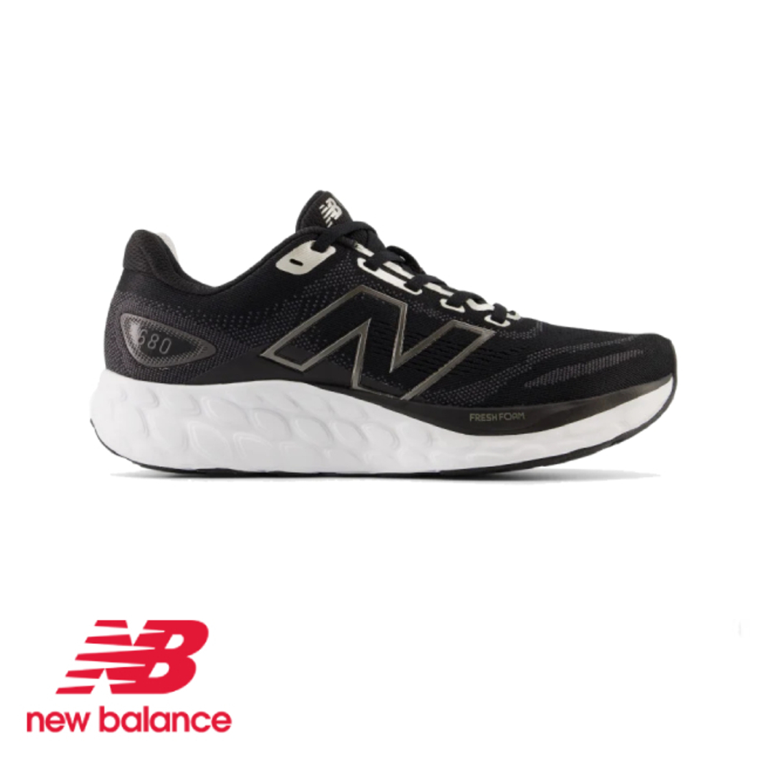 NEW BALANCE 680 WIDE ניו באלאנס נשים רחב שחור לבן
