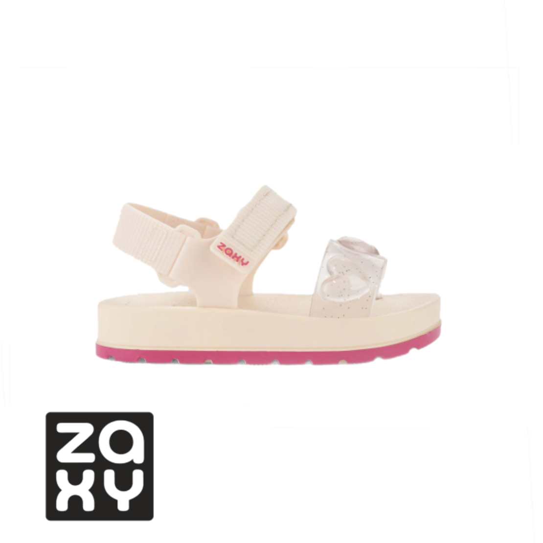 סנדלי גומי לתינוקות ZAXY זקסי שמנת לבבות