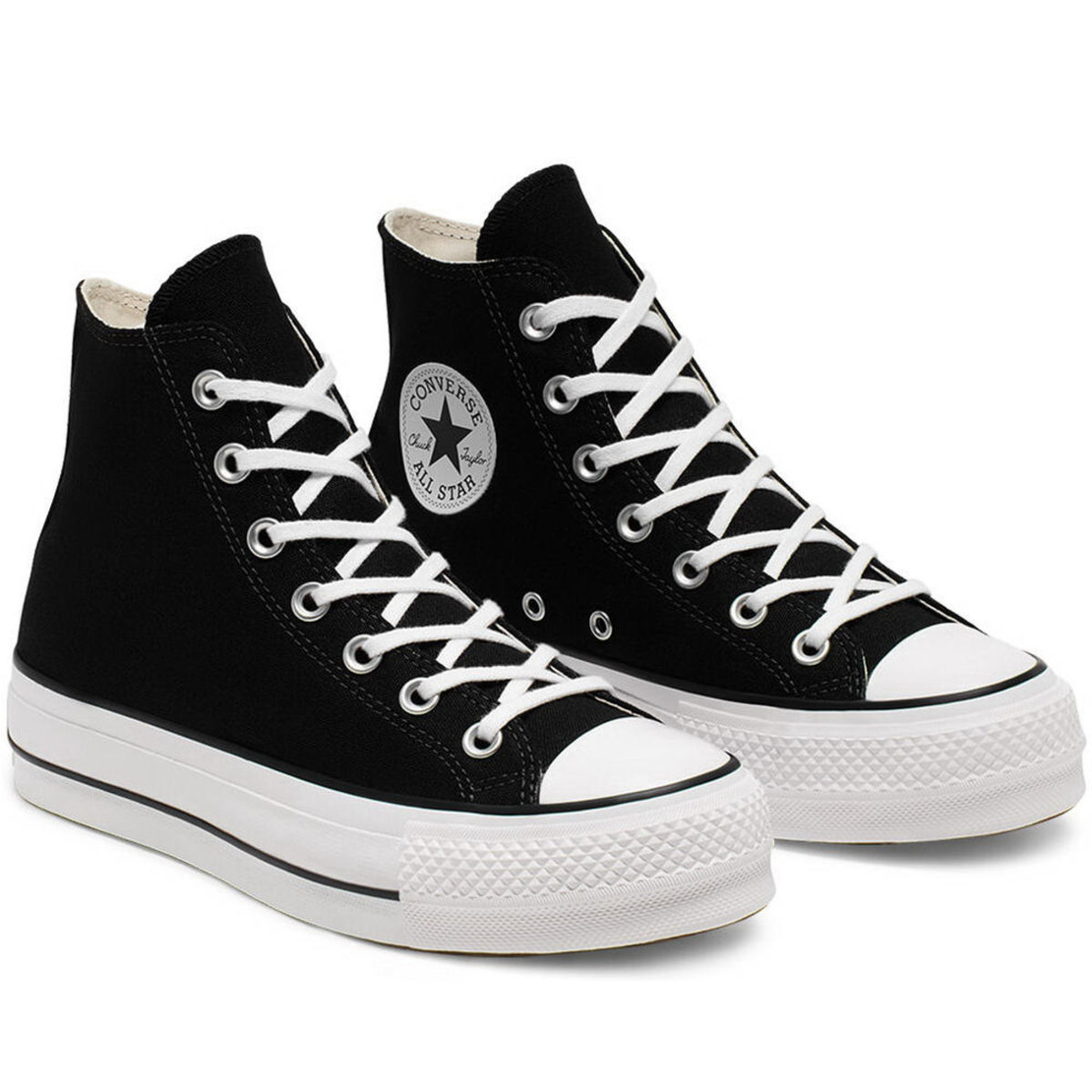 CONVERSE ALLSTAR CHUCK TAYLOR LIFT אולסטאר פלטפורמה גבוה שחור לבן