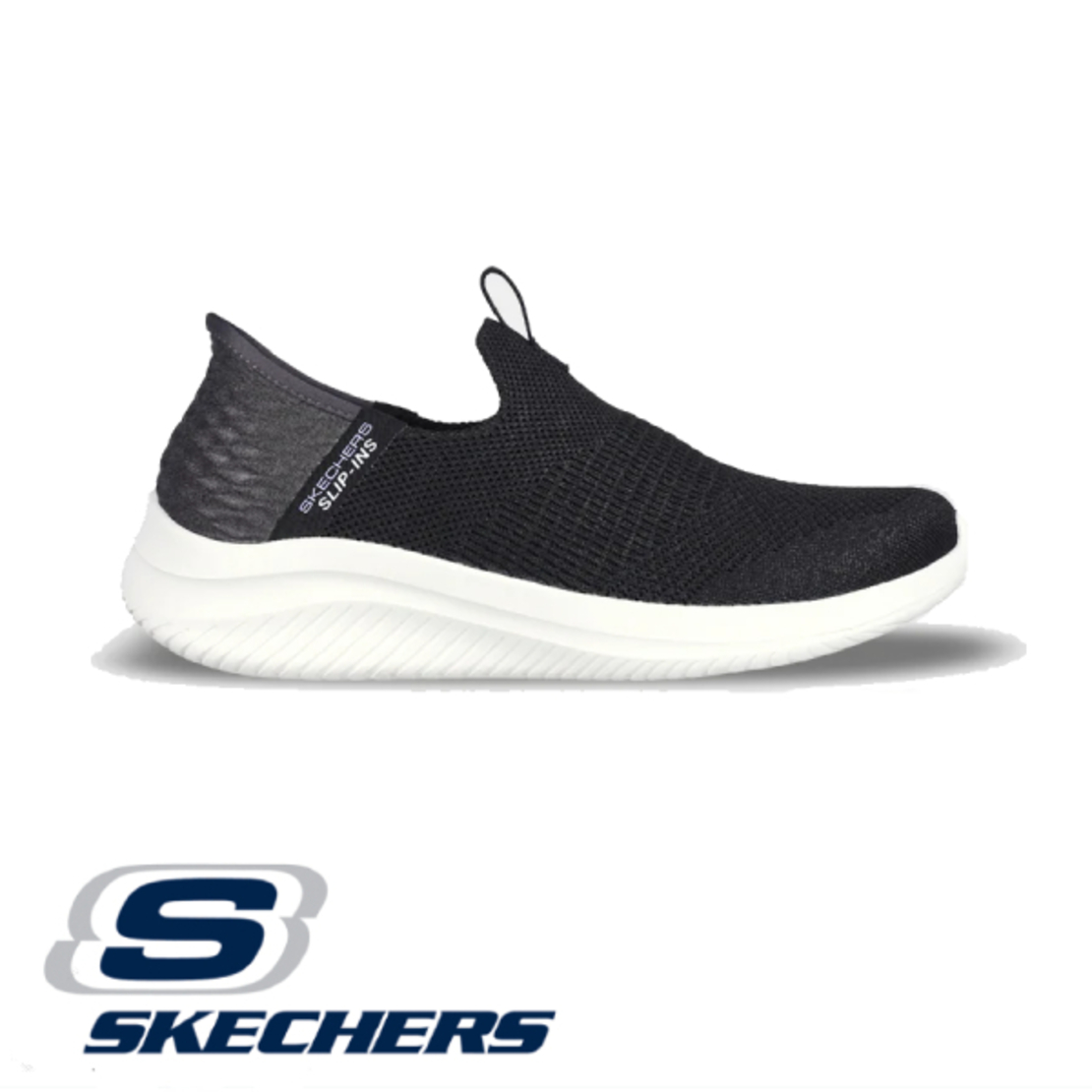 SKECHERS Slip in Ultra Flex 3.0 - Cozy Streak סקצ'רס נשים נעלי סליפ אין שחור לבן