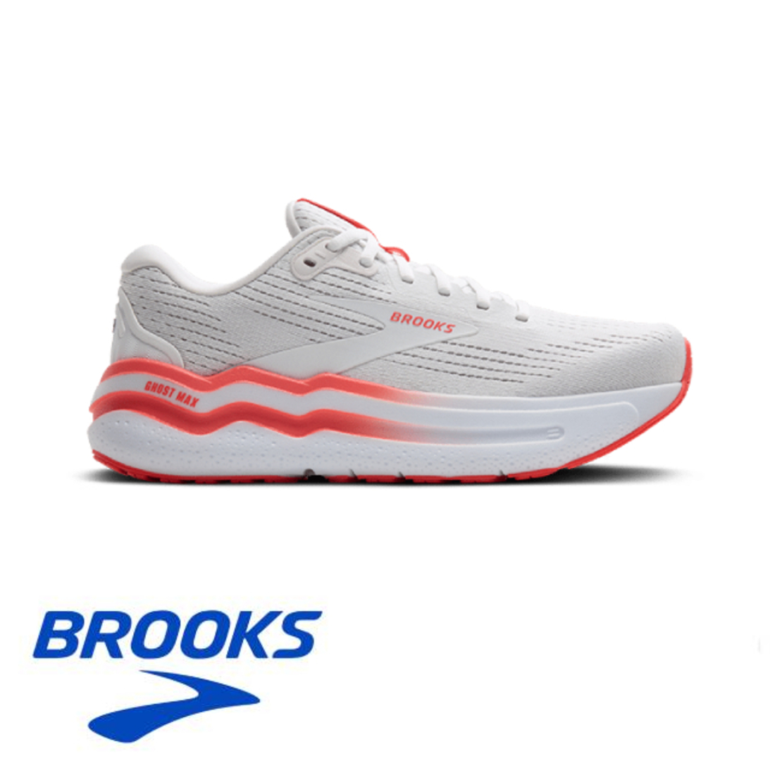 BROOKS GHOST MAX 2 ברוקס נשים לבן כתום