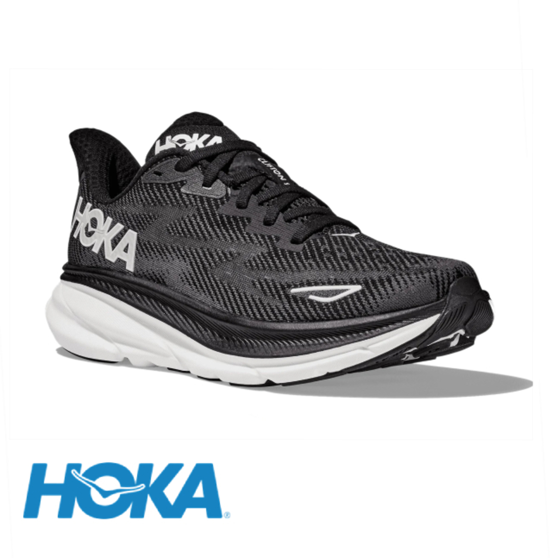 HOKA CLIFTON  9 2E הוקה גברים שחור לבן