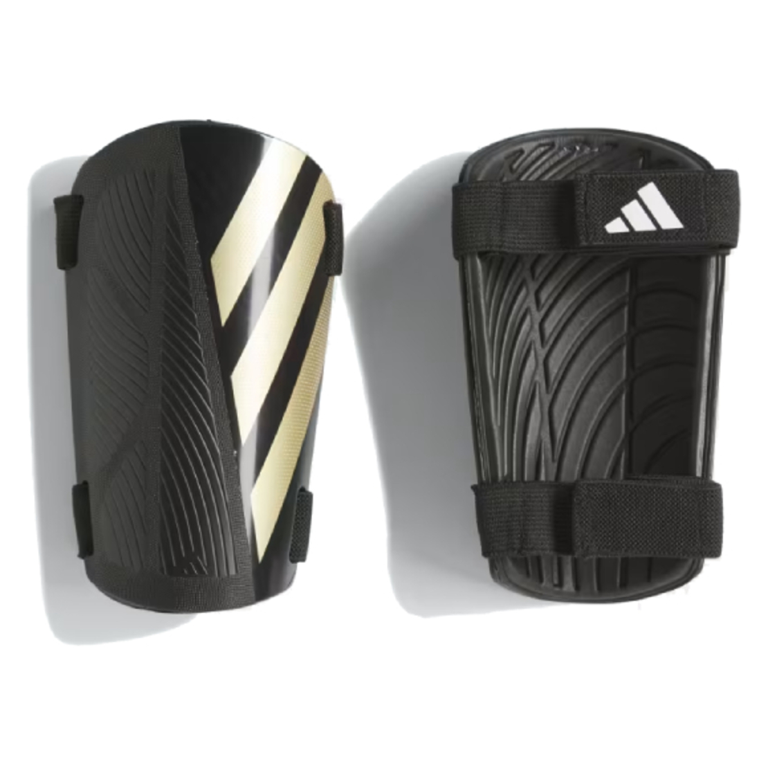 מגן עצם ADIDAS שחור זהב עם רצועות סקוץ'
