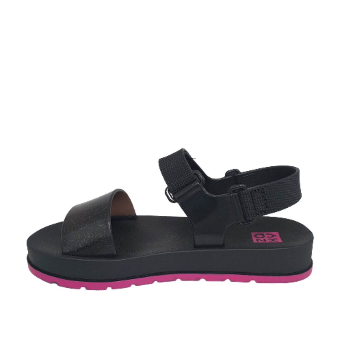 סנדלי גומי לילדות ZAXY זקסי שחור ורוד