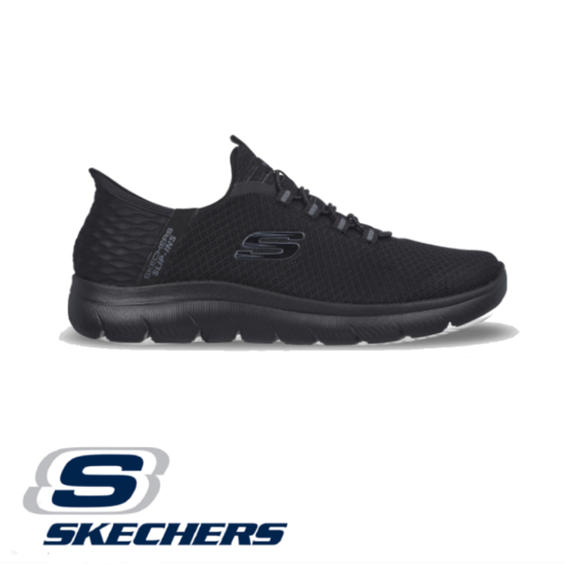 SKECHERS Summits SLIP-IN WIDE סקצ'רס גברים סליפ-אין רחב שחור
