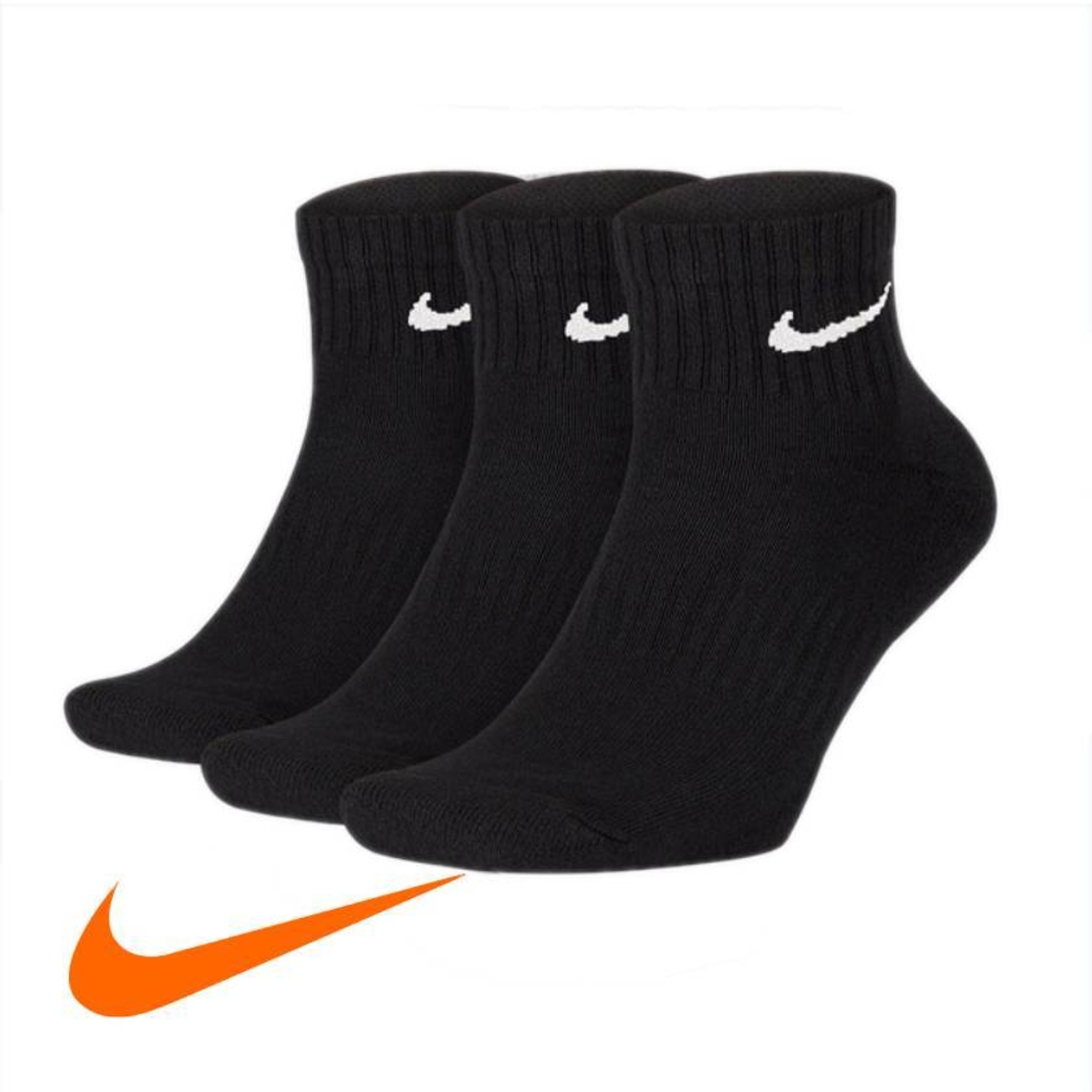 שלישיית גרבי NIKE רבע שחור