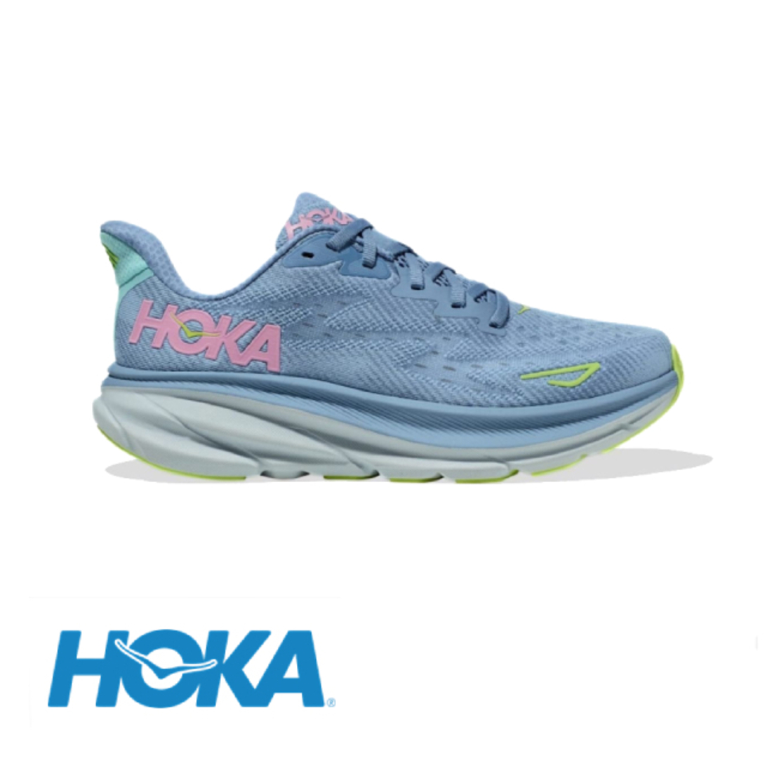 HOKA CLIFTON 9 WIDE הוקה נשים תכלת