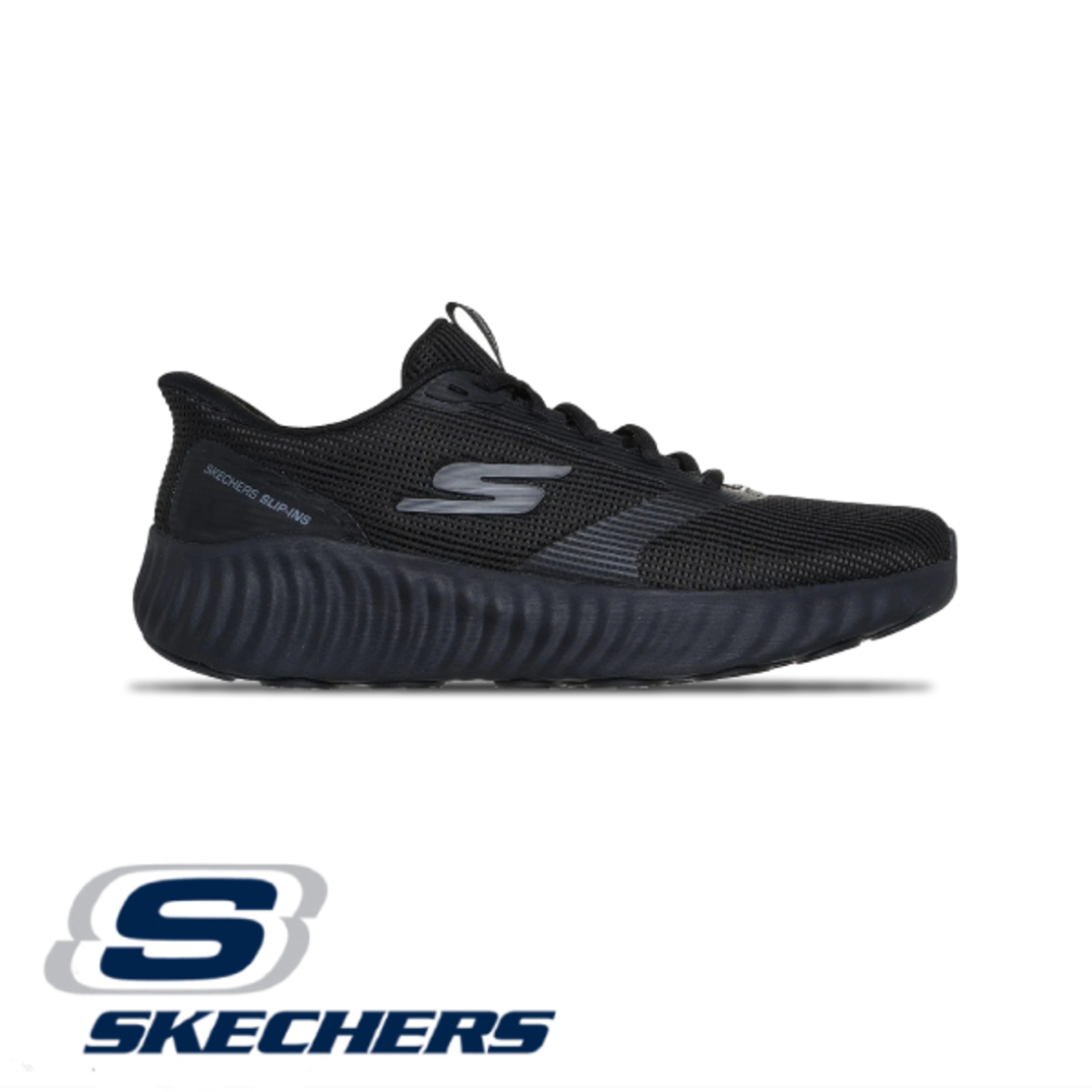 SKECHERS SLIP IN GO RUN NOW סקצ'רס סליפ אין גברים שחור - רחב
