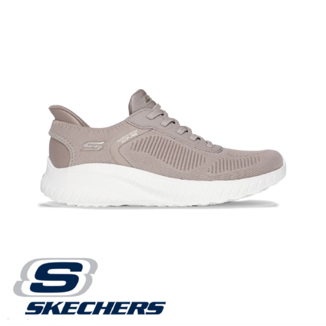 SKECHERS SLIP IN BOBS SPORT סקצ'רס סליפ אין נשים רחב בז'
