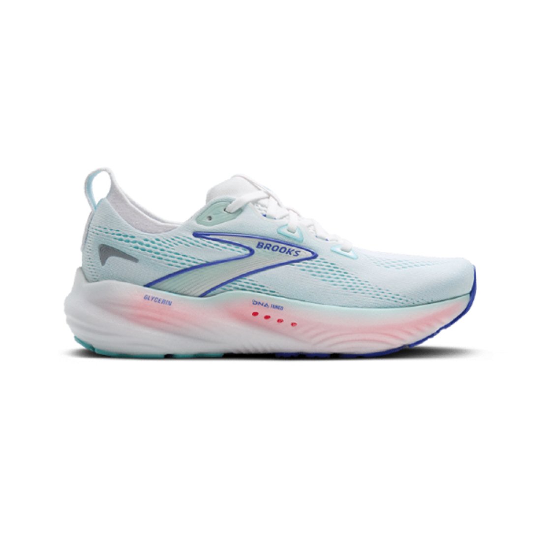 BROOKS GLYCERIN 22 WIDE ברוקס נשים לבן תכלת ורוד