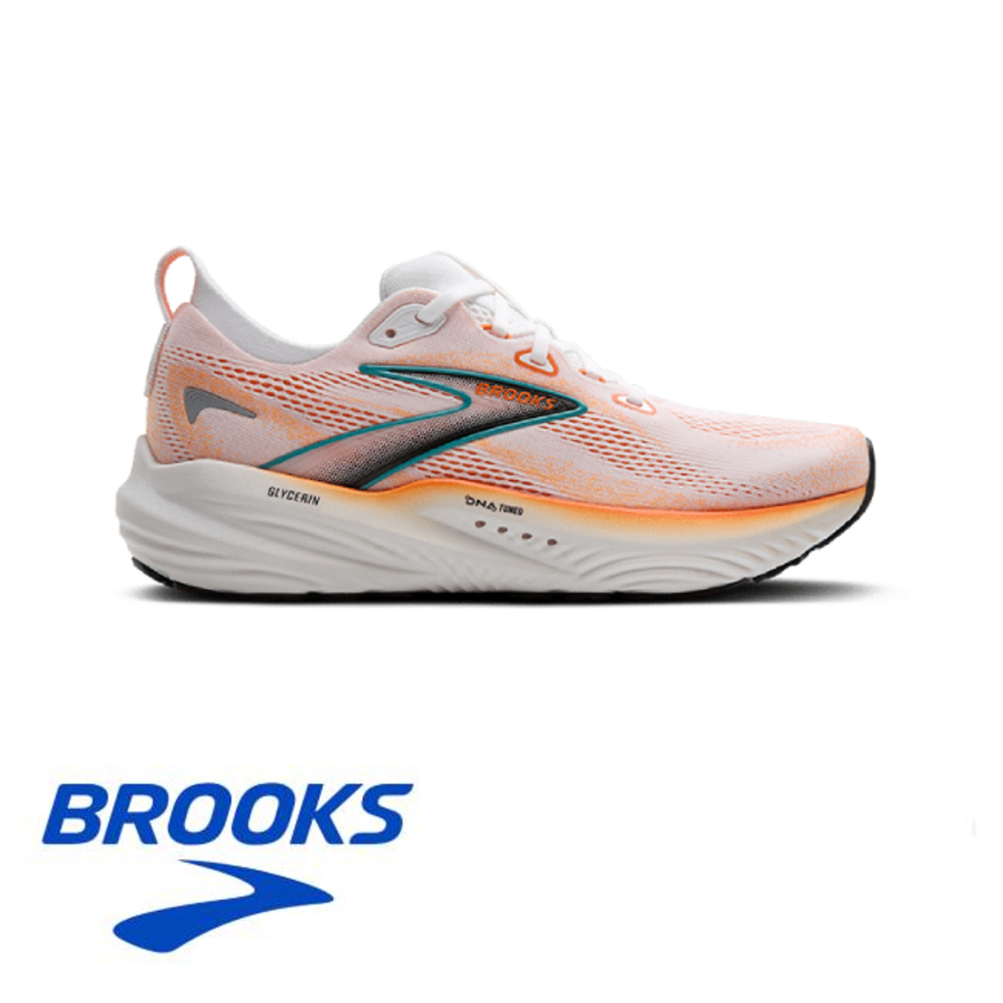 BROOKS GLYCERIN 22 ברוקס גברים לבן כתום