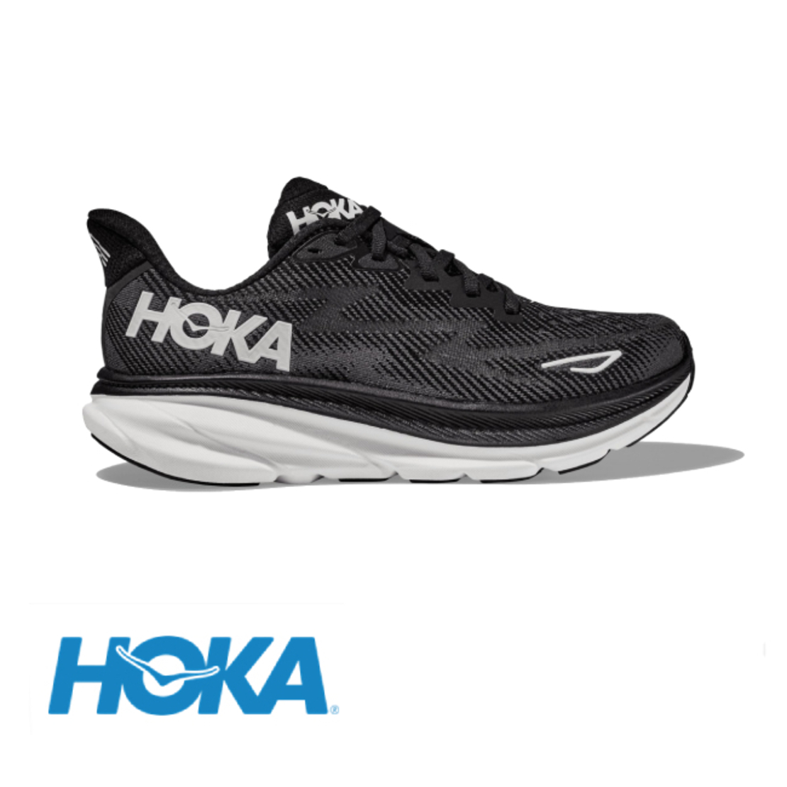 HOKA CLIFTON  9 2E הוקה גברים שחור לבן