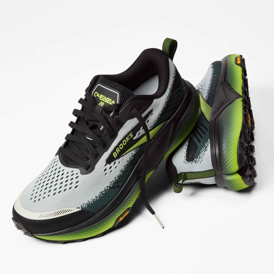 BROOKS CASCADIA 20 2E ברוקס גברים שחור ירוק