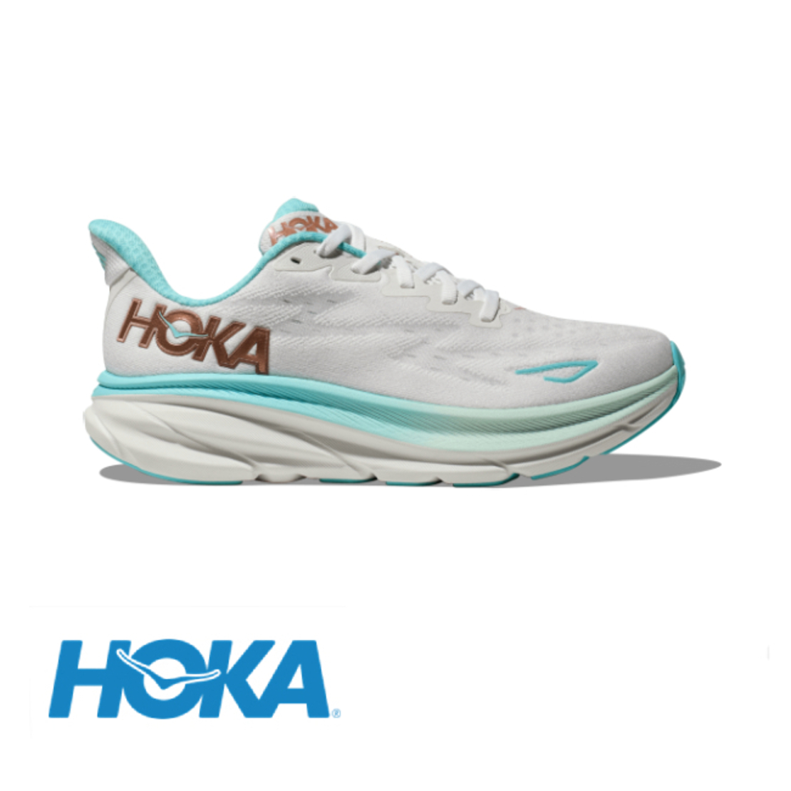 HOKA CLIFTON 9 הוקה נשים לבן תכלת