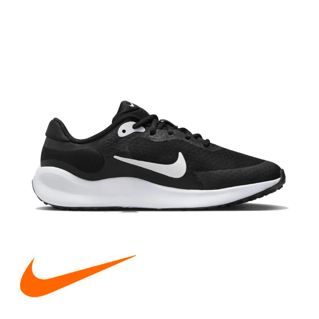 NIKE REVOLUTION 7 נייקי נוער שחור לבן