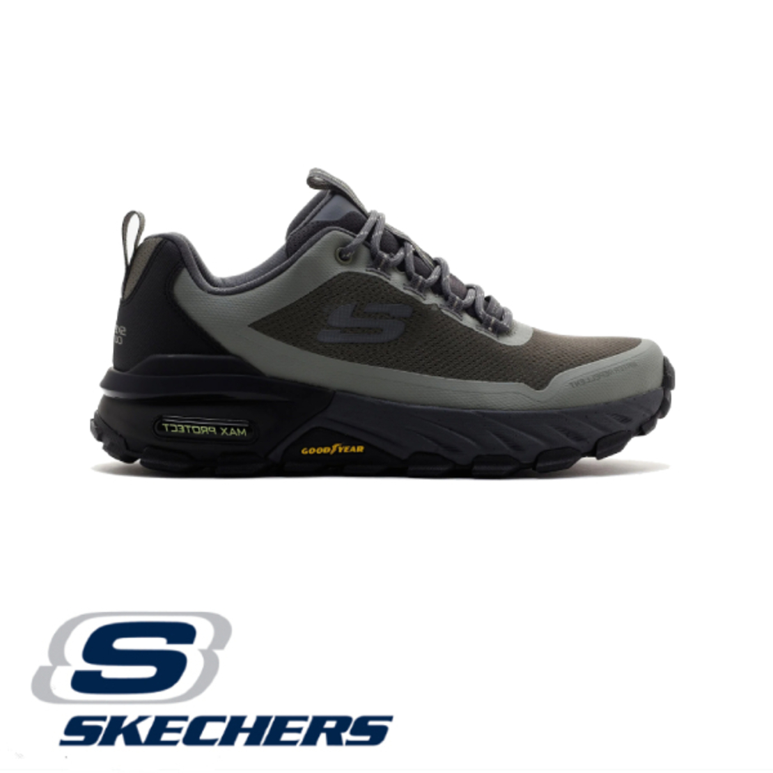 SKECHERS MAX PROTECT סקצ'רס גברים ירוק זית