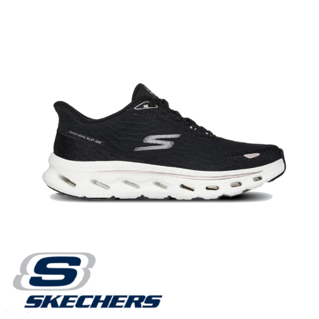 SKECHERS SLIP IN GOwalk Glide-Step 2.0 סקצ'רס סליפ אין נשים שחור לבן