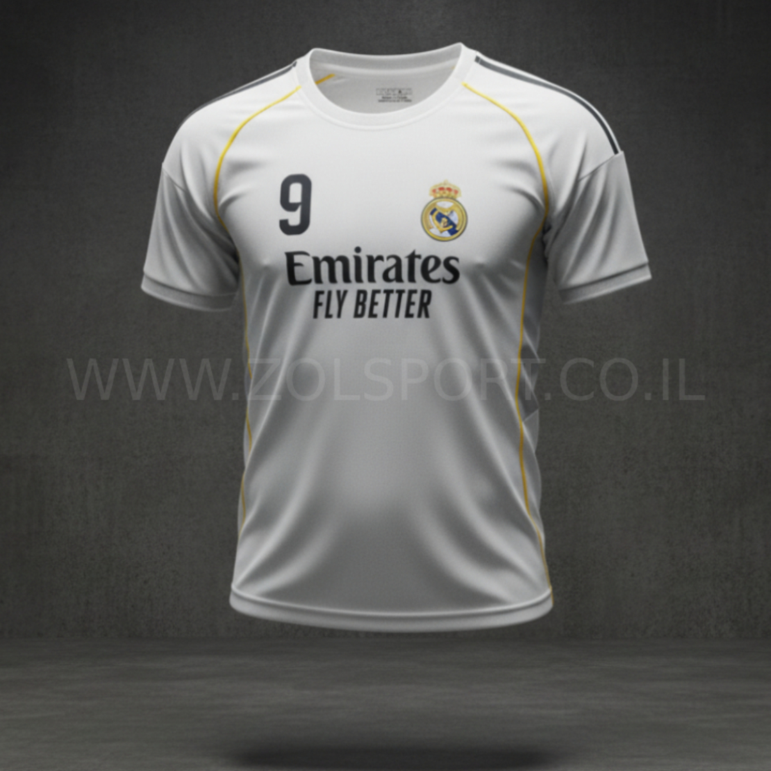 חליפות כדורגל ריאל מדריד -אמבפה לבן פס צהוב