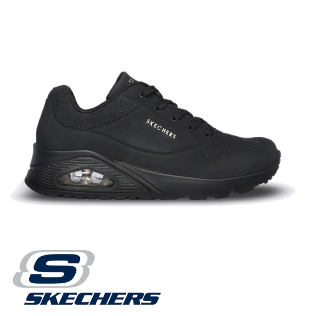 SKECHERS UNO סקצ'רס נשים שחור רחב
