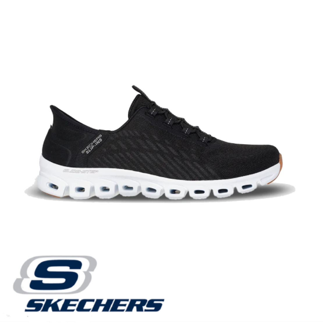 SKECHERS Slip In Glide-Step Tranquility סקצ'רס סליפ אין נשים שחור לבן