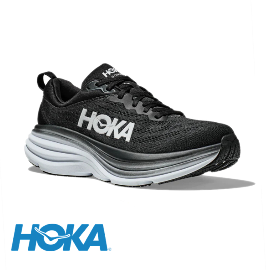 HOKA Bondi 8 WIDE נשים שחור לבן