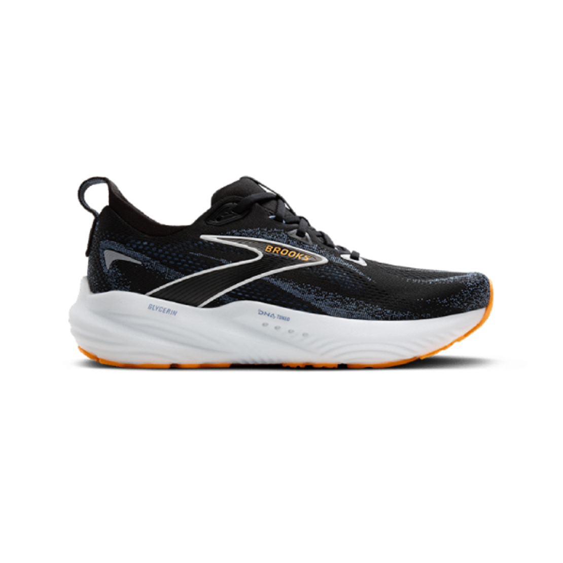 BROOKS GLYCERIN 22 ברוקס גברים שחור לבן כתום