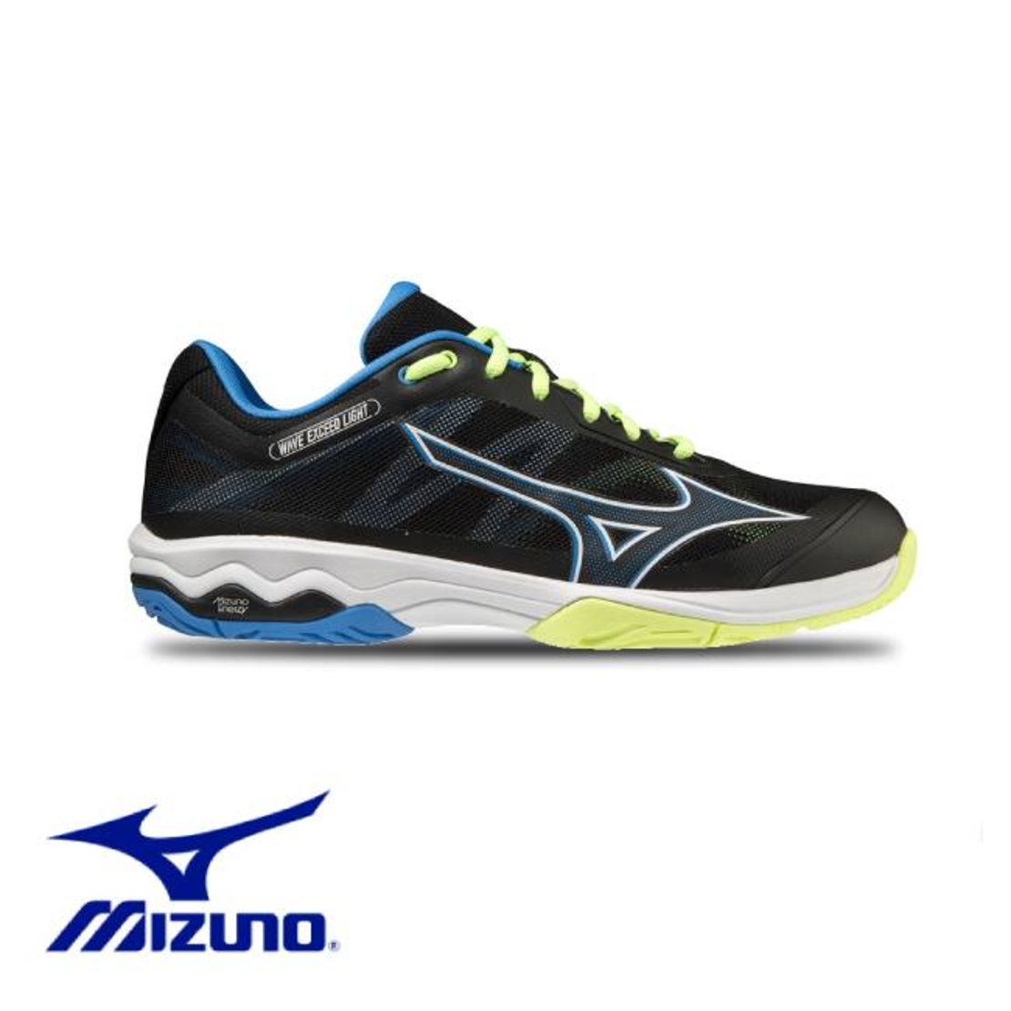 MIZUNO WAVE EXCEED LIGHT AC מיזונו טניס גברים שחור כחול צהוב