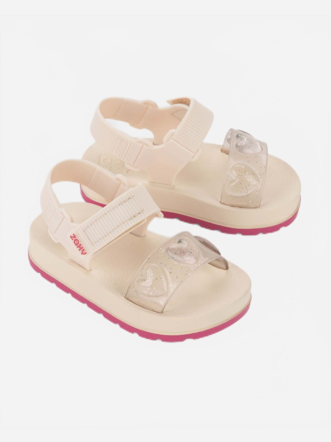 סנדלי גומי לתינוקות ZAXY זקסי שמנת לבבות