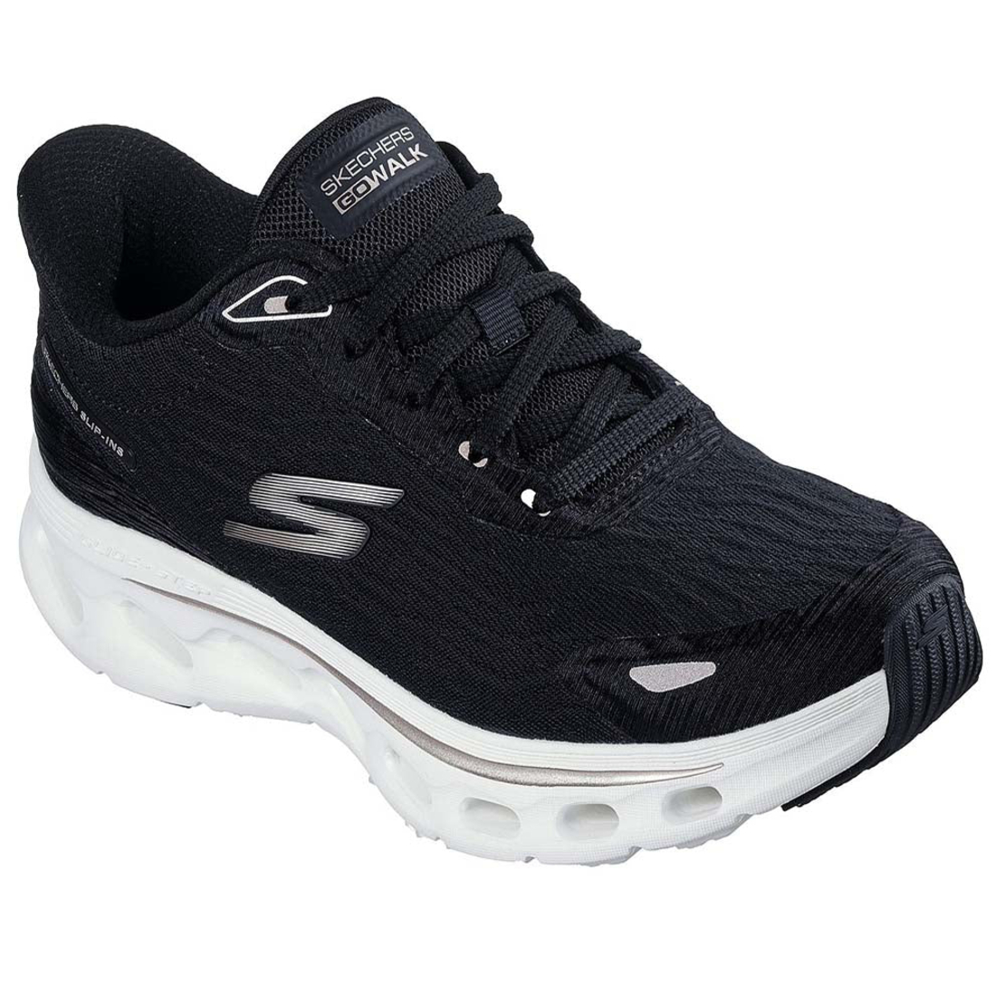 SKECHERS SLIP IN GOwalk Glide-Step 2.0 סקצ'רס סליפ אין נשים שחור לבן
