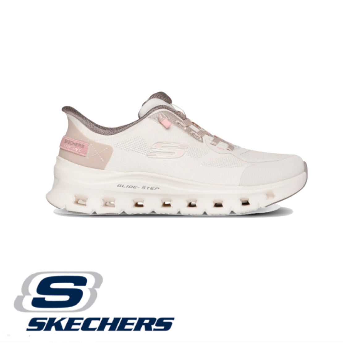 SKECHERS SLIP IN Glide-Step Pro סקצ'רס סליפ אין נשים קרם בהיר