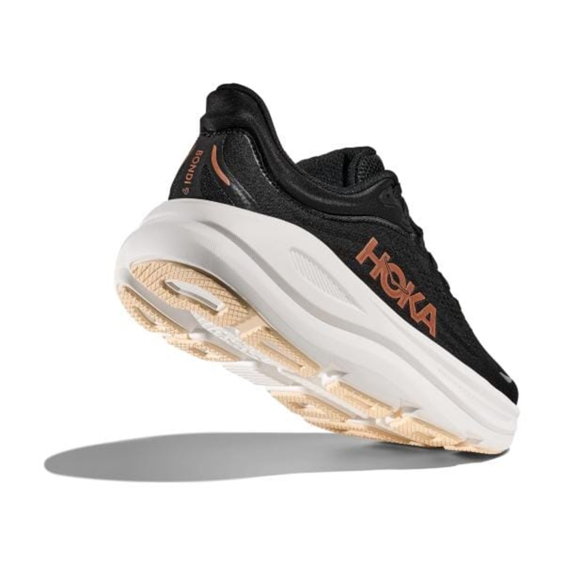 HOKA BONDI 9 הוקה נשים שחור לבן רוז גולד
