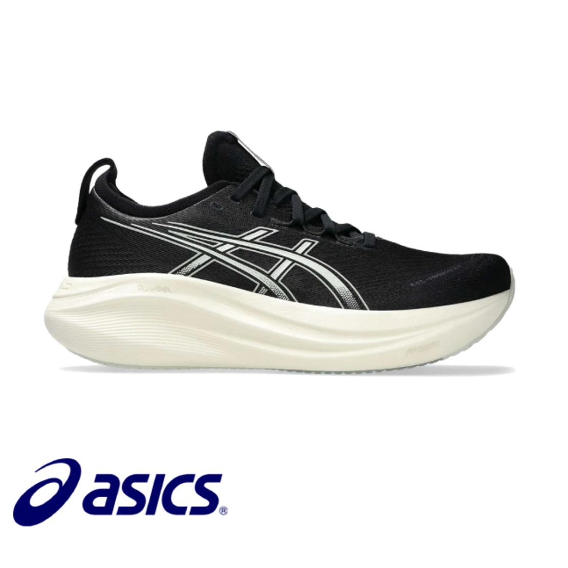 ASICS NIMBUS 27 WIDE אסיקס גברים שחור לבן