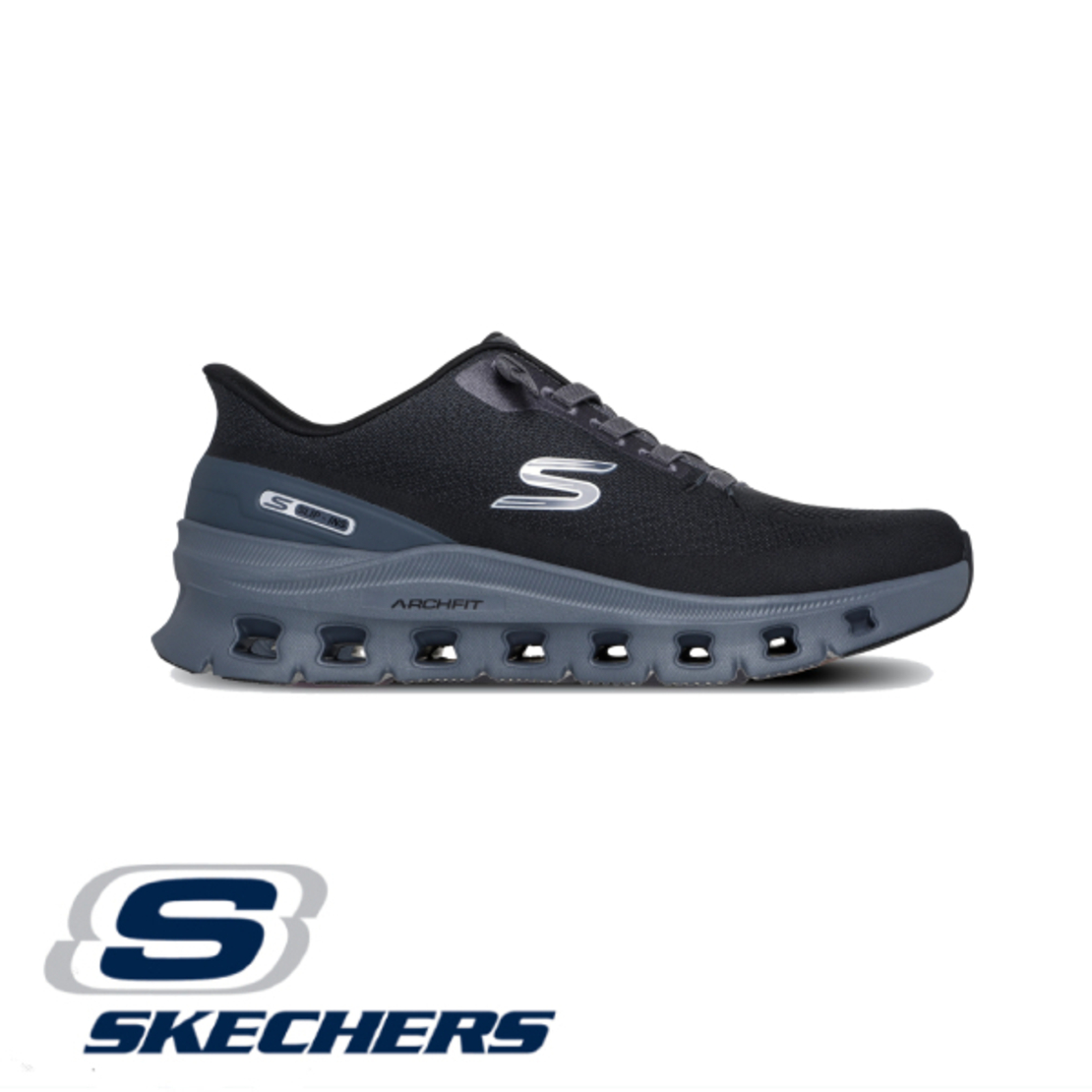 SKECHERS SLIP IN Arch Fit Glide-Step Pro סקצ'רס סליפ אין גברים שחור אפור