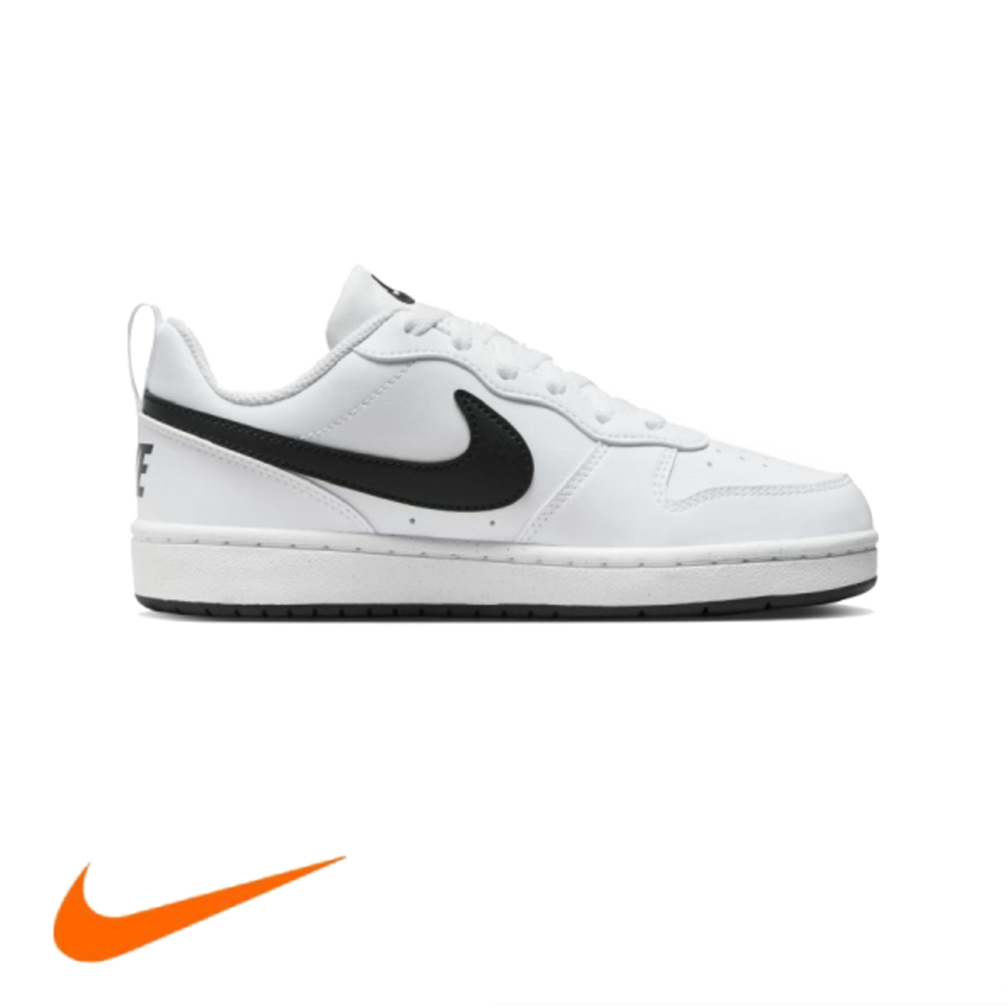 NIKE COURT BOROUGH LOW נייקי נוער/נשים לבן שחור